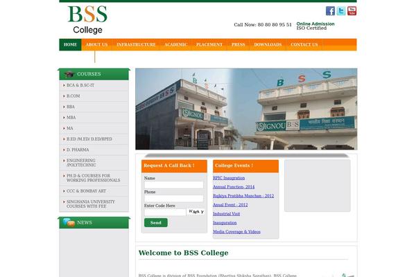 Bss theme site design template sample
