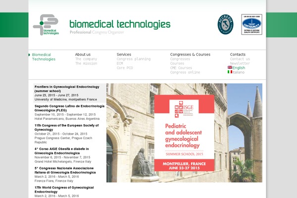 btcongress.it site used Biomedical