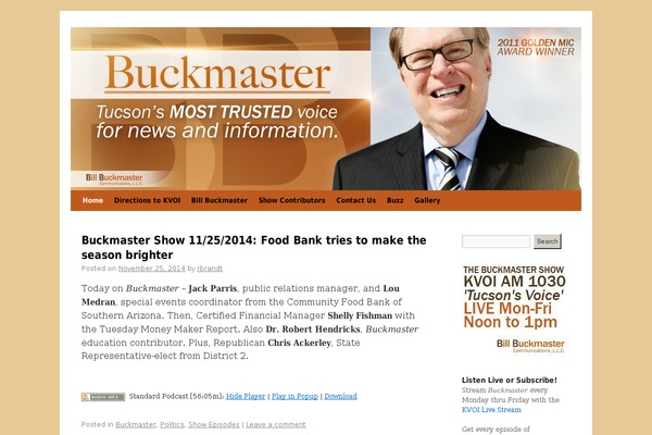 buckmastershow.com site used Twenty Ten