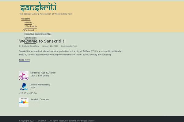 Sinatra Child Theme theme site design template sample