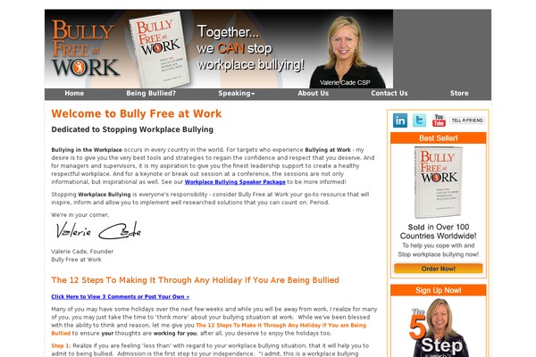 bullyfreeatwork.com site used Bullyfreeatwork
