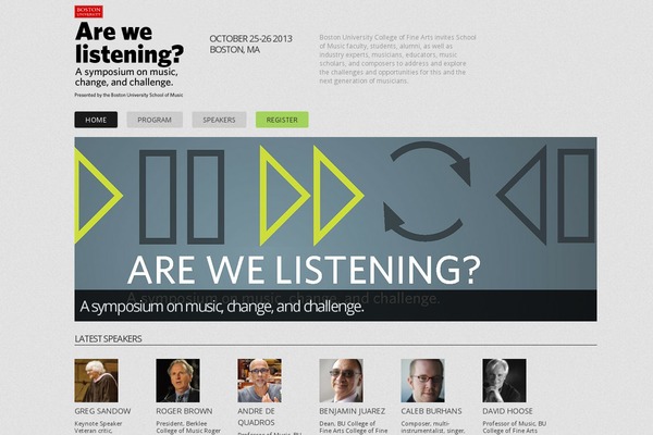 bumusicsymposium.org site used Wpconference