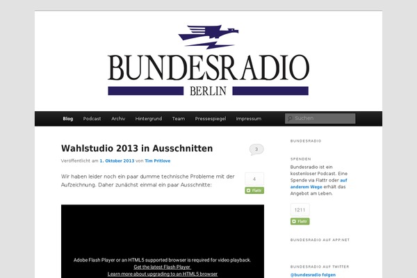 Site using Podlove Podcast Publisher plugin