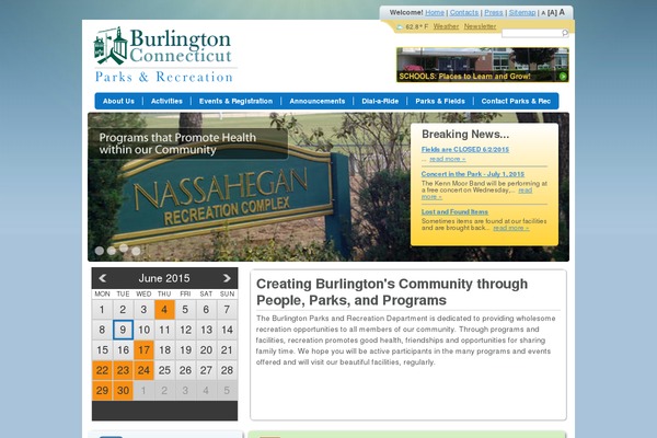 burlingtonctparksandrec.com site used Tob