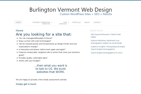 burlingtonvermontwebdesign.com site used Platformbase
