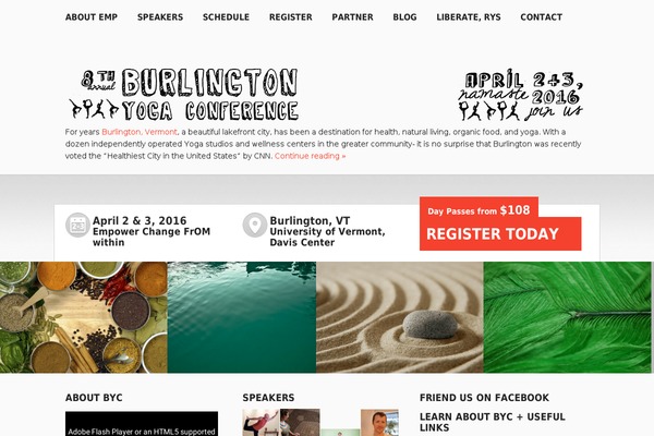burlingtonyogaconference.com site used Event Manager