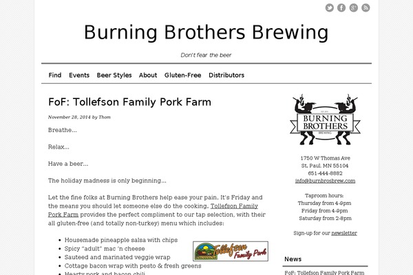 burnbrosbrew.com site used Mon Cahier