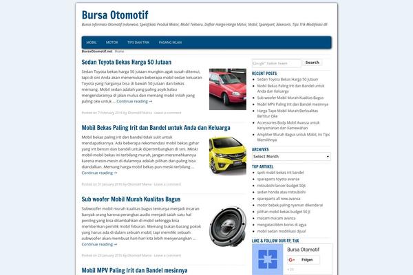 Tiga theme site design template sample