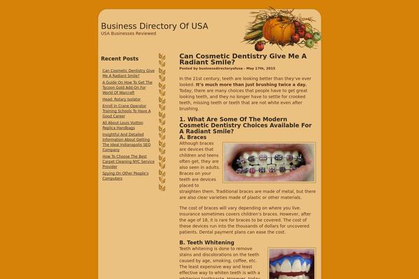 Harvest theme site design template sample