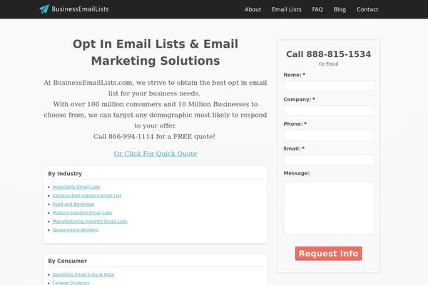 businessemaillists.com site used Bel