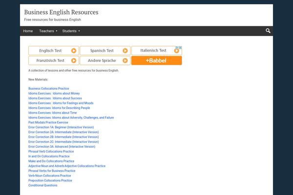 businessenglishresources.com site used Simple Flat