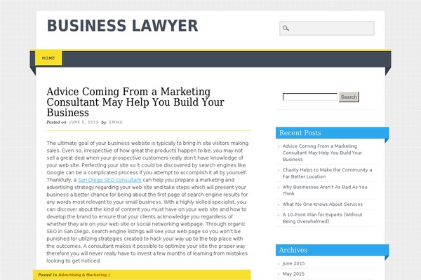 Living Journal theme site design template sample