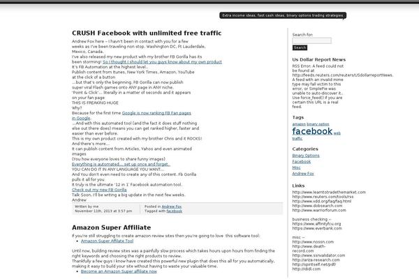 Site using Super RSS Reader plugin
