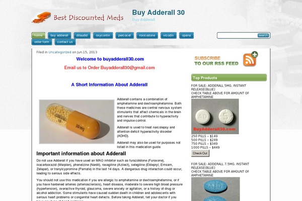 buyadderall30.com site used Vistalicious