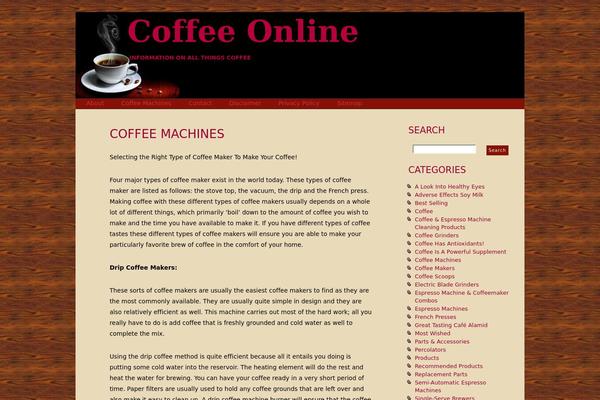 Coffee theme site design template sample