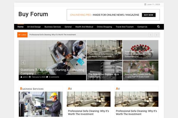OnlineMag theme site design template sample