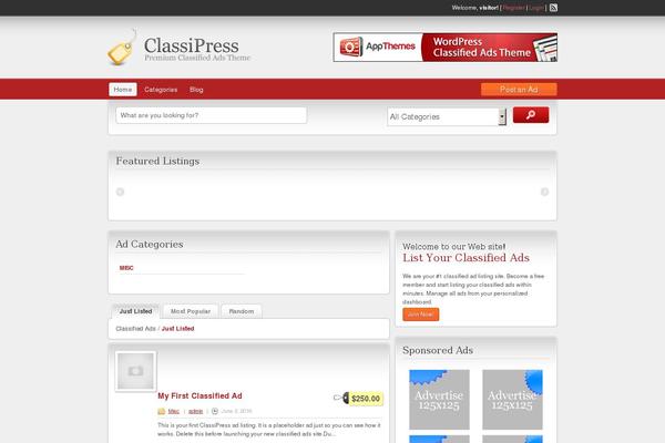 ClassiPress theme site design template sample