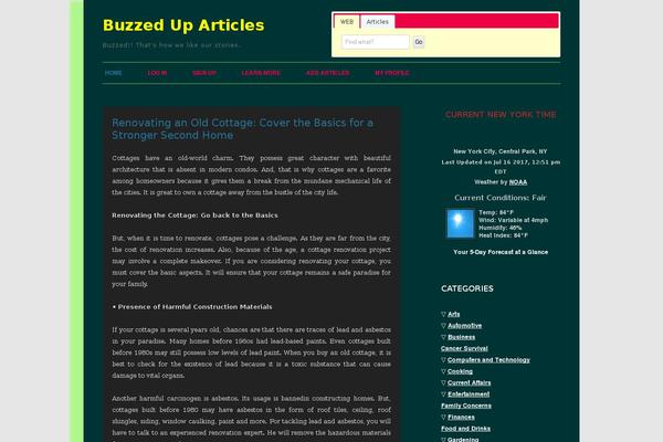 buzzeduparticles.com site used Twenty Twelve