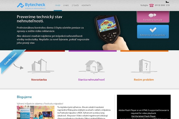 bytecheck.sk site used Blanktheme