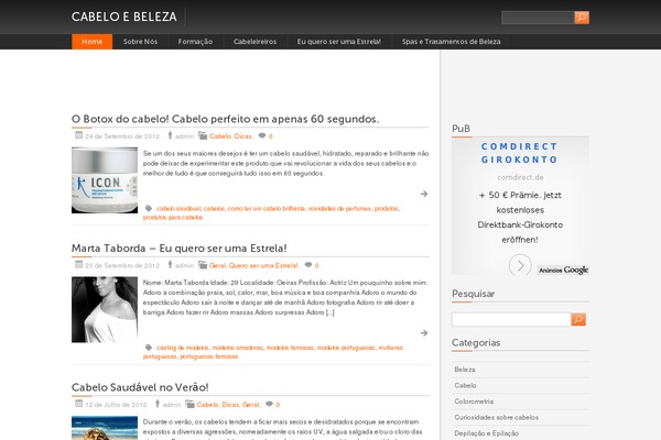 cabeloebeleza.com site used Black with Orange