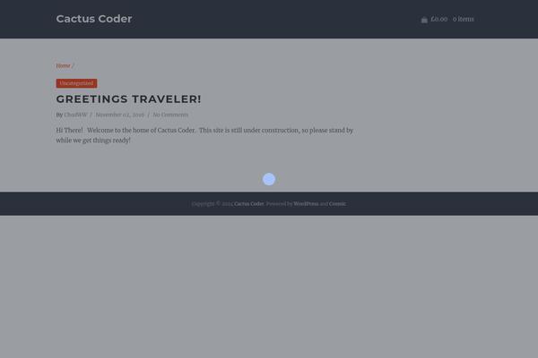Cosmic theme site design template sample