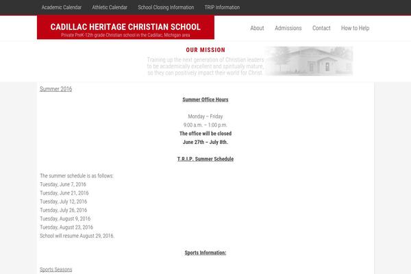 cadillacheritagechristian.com site used Education Pro