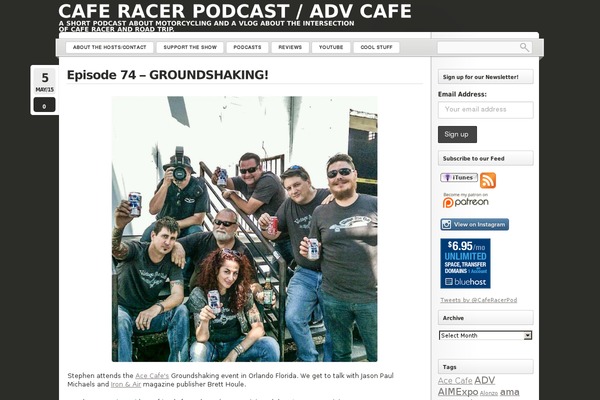 caferacerpodcast.com site used Podcaster-secondline