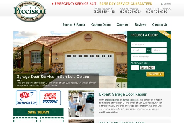 Precision theme site design template sample