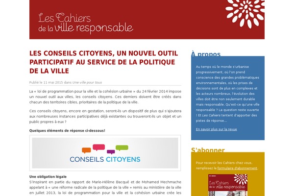 cahiersvilleresponsable.fr site used Cvr