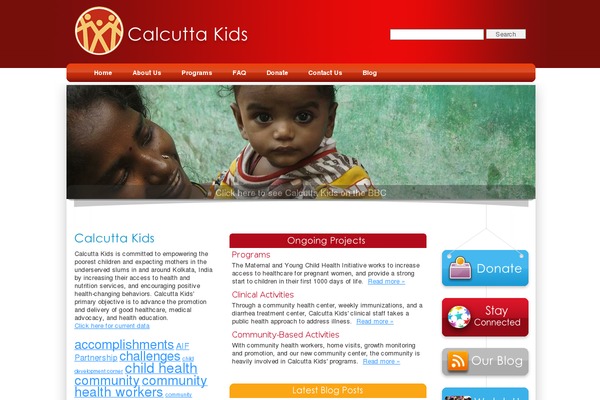 calcuttakids.org site used Snow Summit