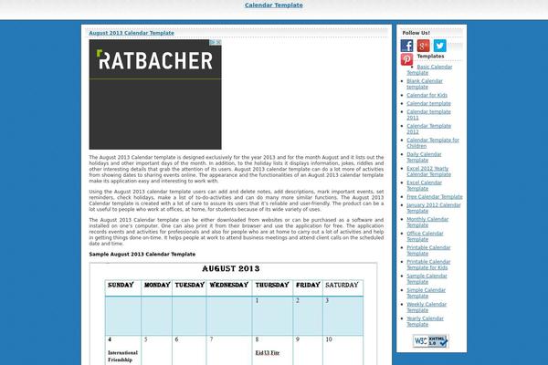 calendar-template.net site used Clear SEO Blue (eng)
