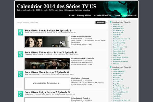 calendrier-des-series.com site used Mandigo