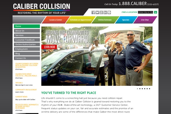 calibercollision theme websites examples