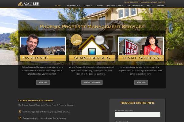 Caliber theme site design template sample
