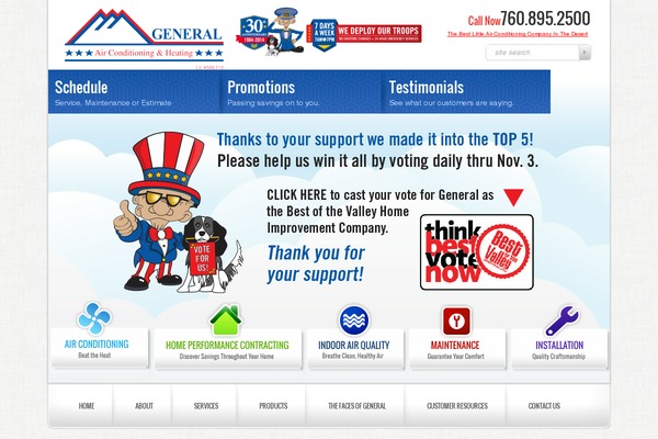 callthegeneral.com site used Callthegeneral