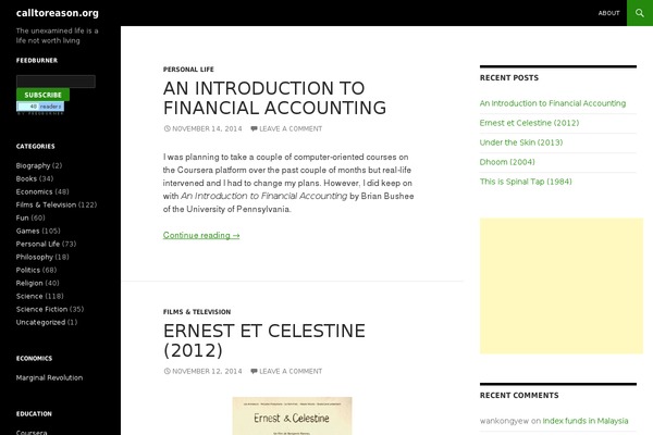 Twenty Fourteen theme site design template sample