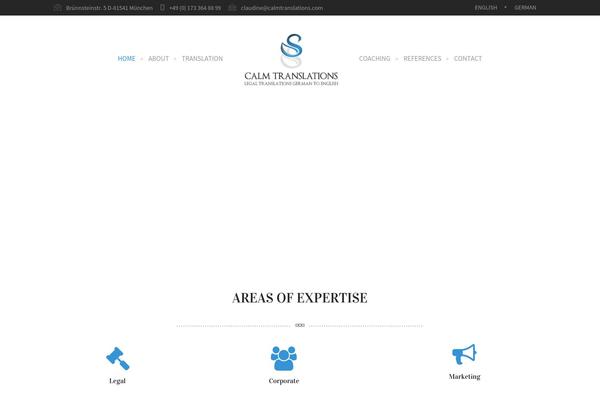 calmtranslations.com site used Lawyer-theme