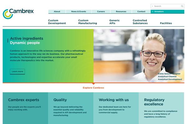 cambrex.com site used Cambrex-v3