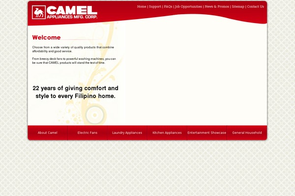 camelappliances.com site used Camel