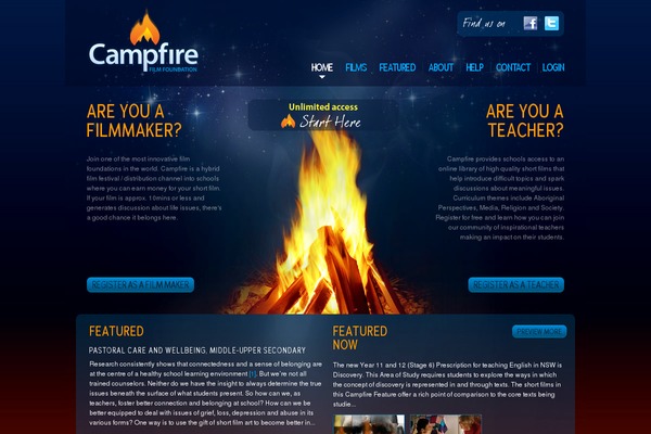 campfire.org.au site used Campfire
