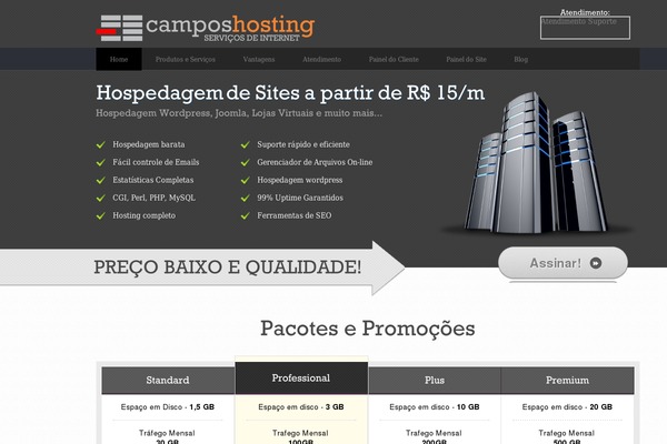 Webhosting theme site design template sample