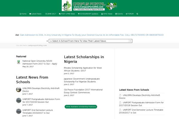 campus-child theme websites examples