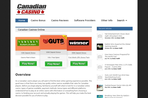 canadiancasino.org site used Cc