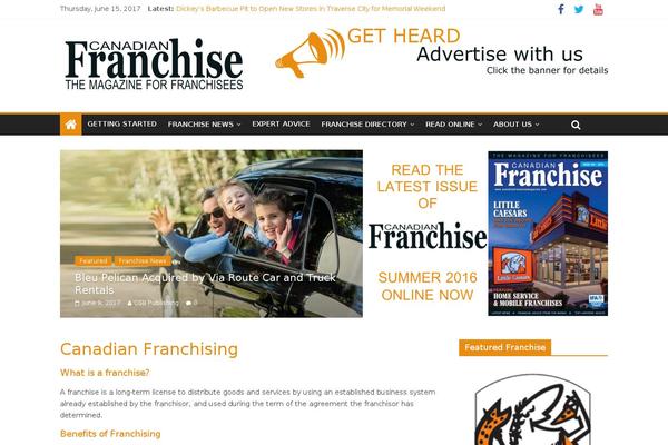 canadianfranchisemagazine.com site used ColorMag