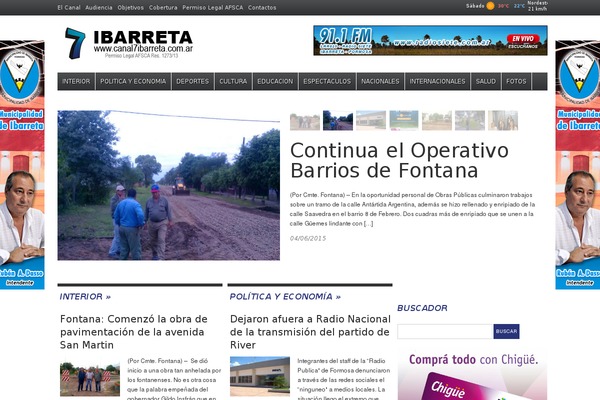 canal7ibarreta.com.ar site used Daily Headlines