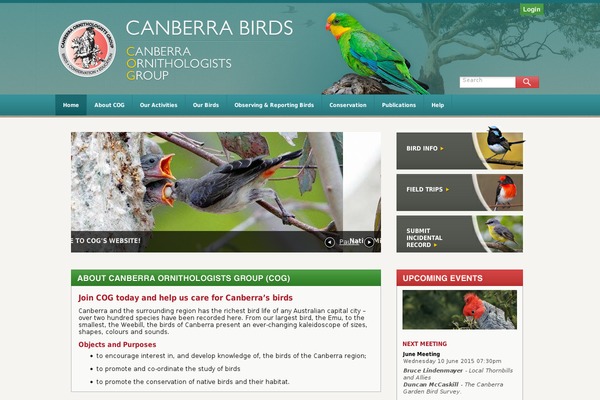 canberrabirds.org.au site used Cog