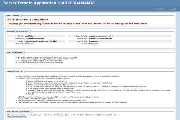 cancerdamama.com site used Frailespatique