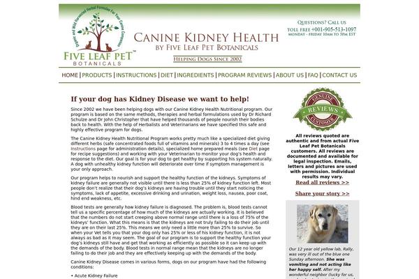 caninekidneyhealth.org site used Fiveleafpet