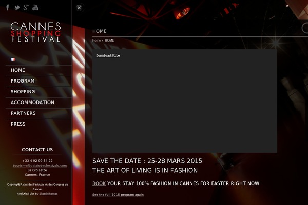 cannesshoppingfestival.com site used Analytical Lite