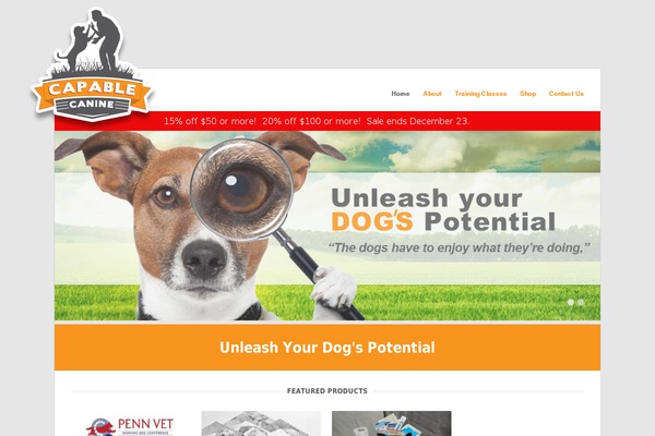 capable-canine.com site used Mayecreate-child-theme